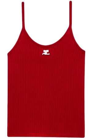 Courrèges Ribbed-knit ribbed tank-top