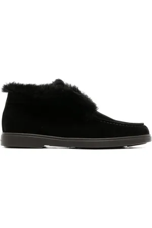 santoni Slip-on shearling loafers