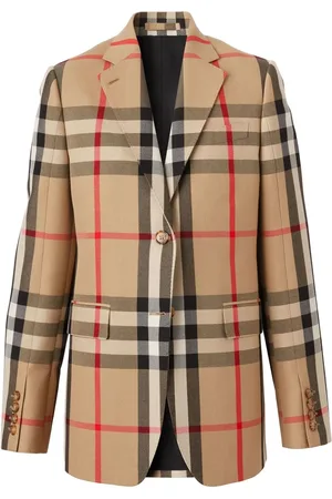Burberry Check wool-cotton jacquard tailored jacket