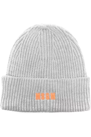 Msgm Men Beanies - Embroidered-logo ribbed beanie