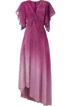 TALBOT RUNHOF Metallic-effect asymmetric midi dress