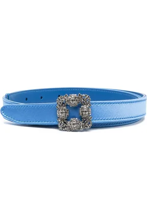 Manolo Blahnik Hangisi 20mm crystal-embellished belt