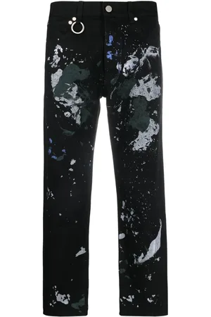 Etudes Paint-splattered straight-leg jeans
