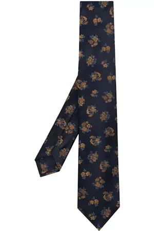 Kiton Men Bow Ties - Floral-jacquard silk tie