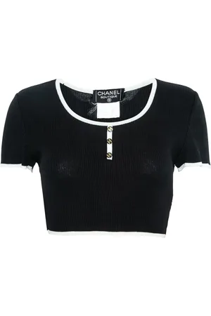CHANEL 1995-1996 cropped knit top
