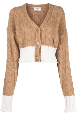 Filippa K Cable-knit cropped cardigan