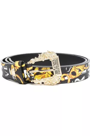 VERSACE Logo-print leather belt