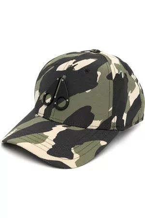 Moose Knuckles Men Caps - Logo-plaque camouflage-print cap
