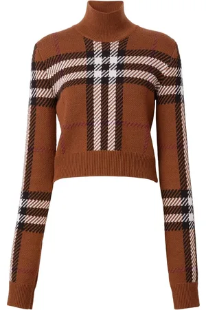 Burberry Exaggerated Check cropped jumper