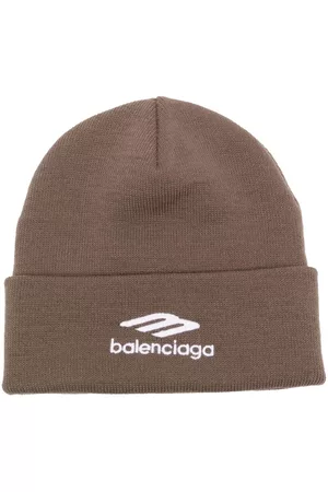 Balenciaga Men Beanies - Logo-embroidered sports-icon beanie