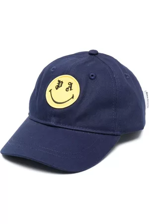 Palm Angels Boys Caps - Smiley-patch cotton cap