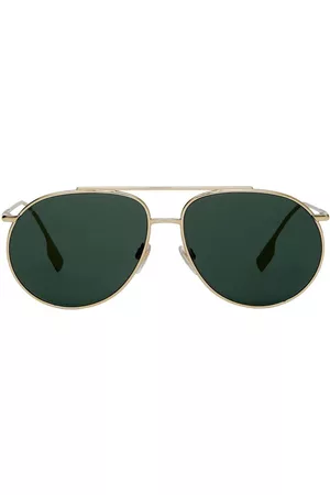 Burberry Icon Stripe oversized pilot-frame sunglasses