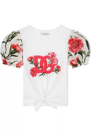 Dolce & Gabbana Logo-print tie-front T-shirt
