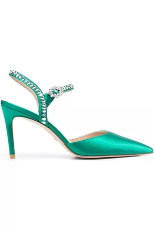 Stuart Weitzman Gemcut 95mm satin pumps