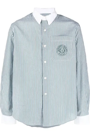 Sporty & Rich Embroidered-logo striped shirt