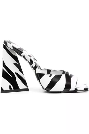 The Attico Devon zebra print 115mm mules