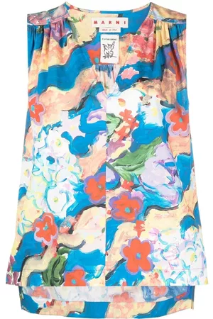 Marni Floral-print sleeveless blouse