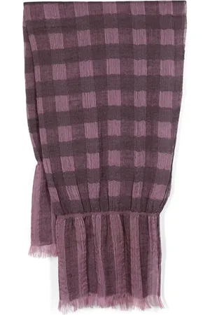 Issey Miyake 1980s check-pattern frayed scarf