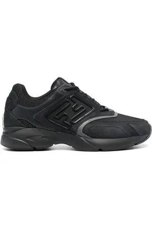 Fendi Logo-print mesh-panelled sneakers