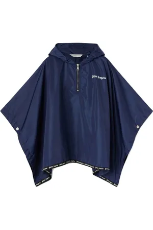Palm Angels Smiley motif hooded poncho jacket