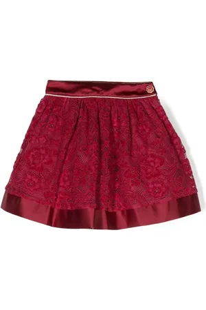 PATACHOU Satin-trim lace skirt