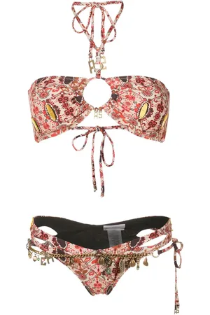 AMIR SLAMA Charm-detail halterneck bikini