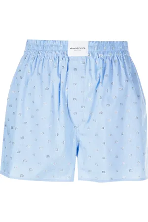 Alexander Wang Logo jacquard pinstriped short shorts