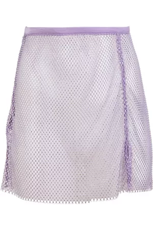 FLEUR DU MAL Embellished fishnet mini skirt