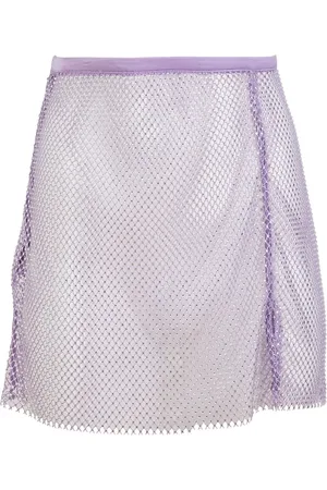 FLEUR DU MAL Embellished fishnet mini skirt