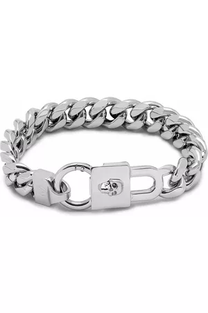 NORTHSKULL Men Bracelets & Bangles - Atticus skull lock chain bracelet