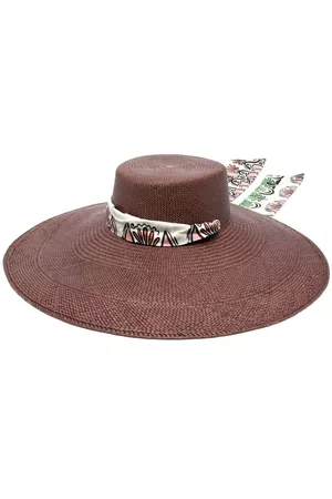 SENSI STUDIO Women Hats - Floral-print band wide-brim hat