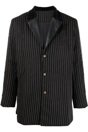 Youths in Balaclava Stripe-print single-breasted blazer