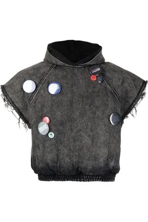 Liberal Youth Ministry Badge-embellished sleeveless hoodie