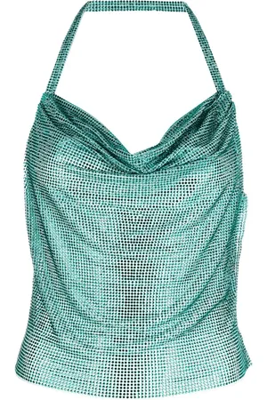GIUSEPPE DI MORABITO Crystal-embellished halterneck vest
