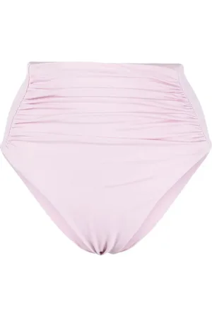Self-Portrait High-waisted gathered bikini bottoms