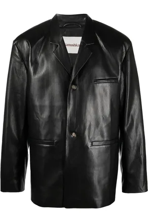 Nanushka Single-breasted faux-leather blazer