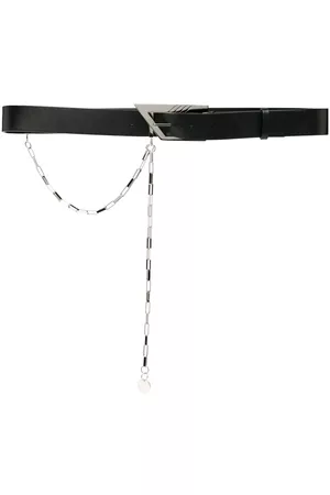 The Attico Logo-buckle leather belt