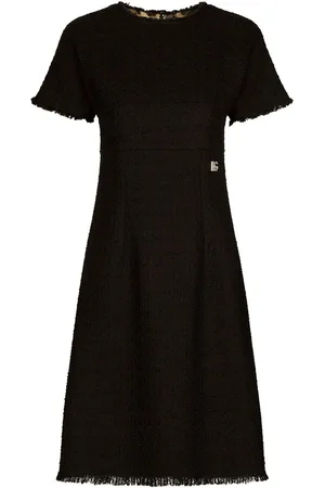 Dolce & Gabbana DG-logo tweed midi dress