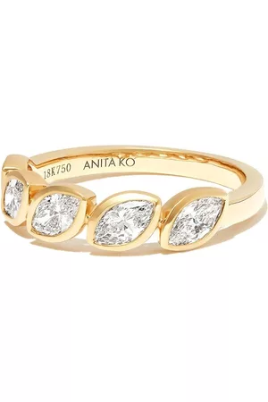 Anita 18kt yellow diamond demi-eternity ring