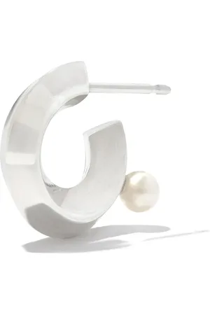 CC-Steding Fine Twist Float pearl hoop earring