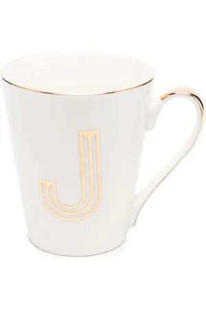 BITOSSI Initial-print glazed mug