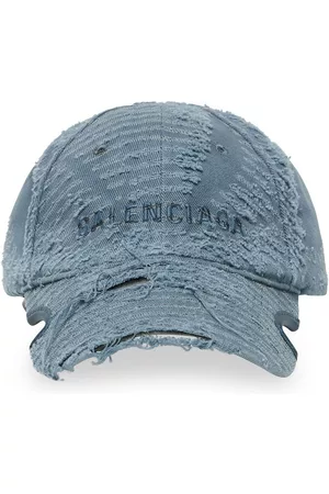 Balenciaga Men Caps - Embroidered-logo distressed cap