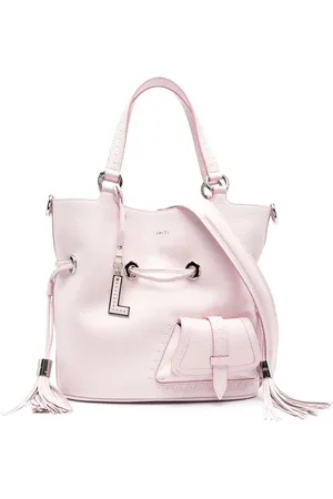 LANCEL Tassel-drawstring leather bucket bag