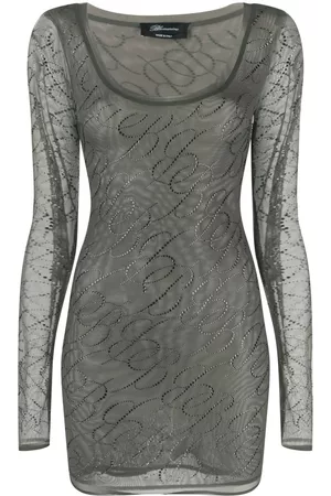 BLUMARINE Crystal-embellished tulle minidress