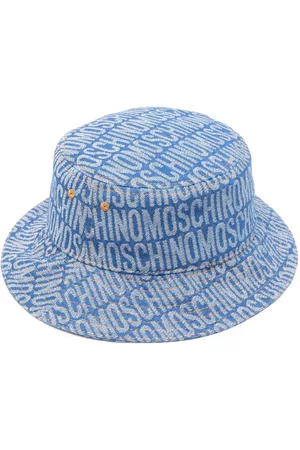 Moschino Women Hats - Jacquard-logo denim bucket hat
