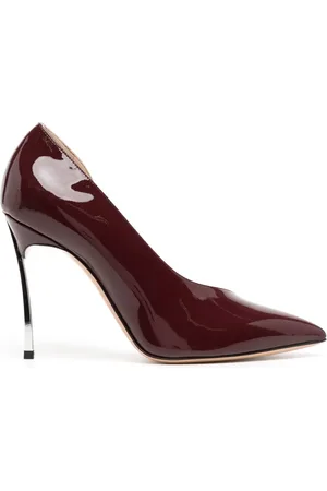 Casadei Pointed-toe high-shine finish pumps