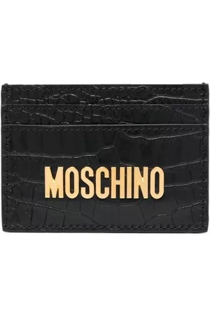 Moschino Men Wallets - Leather crocodile-embossed cardholder