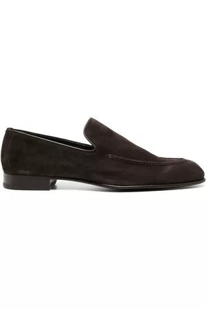 Brioni Men Loafers - Pointed-toe suede loafers