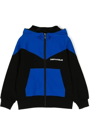 MARCELO BURLON Pixel Logo-print zip-up hoodie