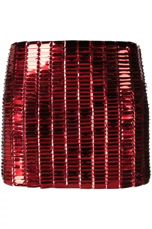 The Attico Crystal-embellished fitted skirt